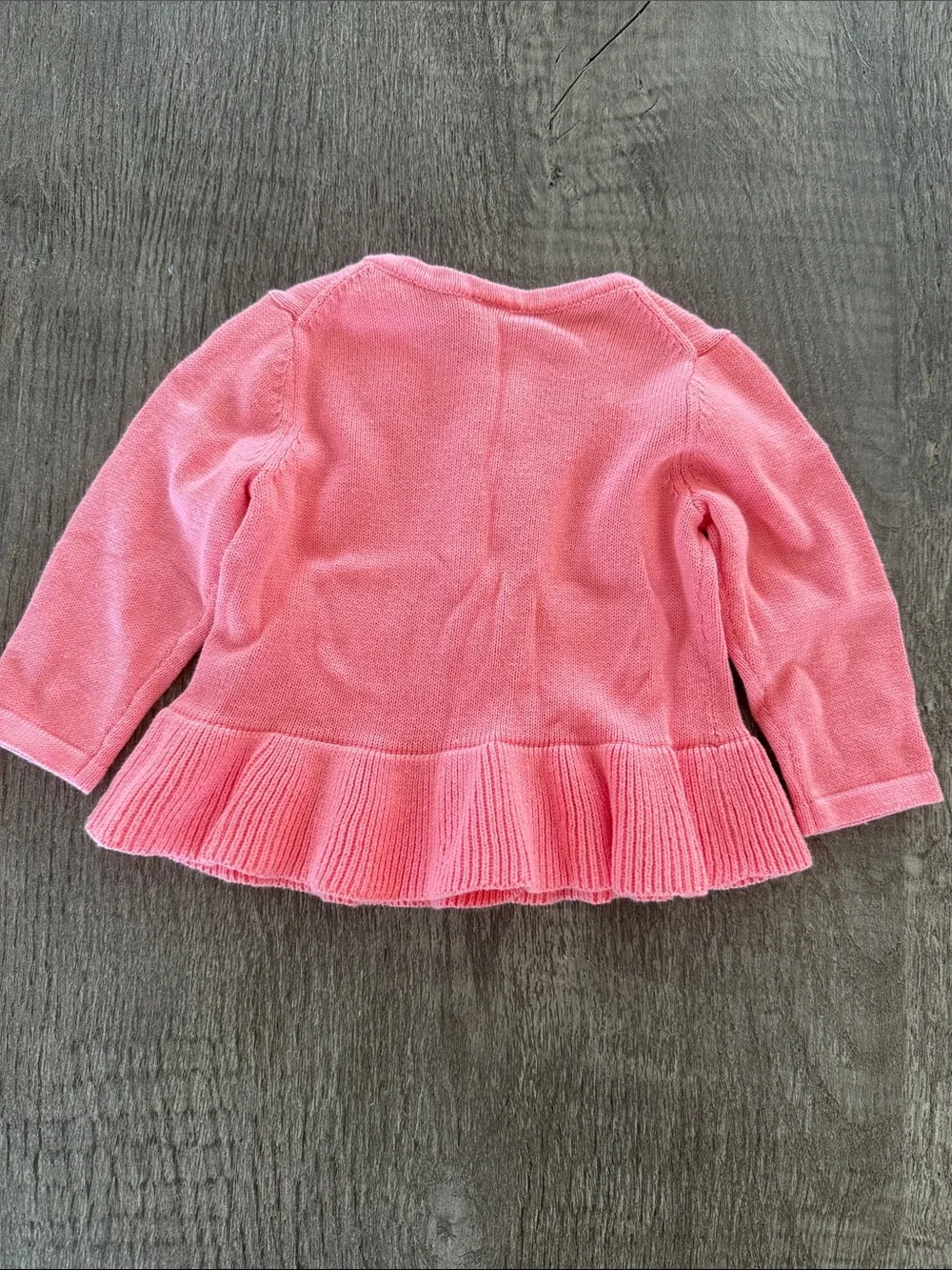 NWT Janie & Jack Pink Baby Cardigan with Ruffle Hem 6-12 months